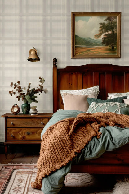 Cream Tartan Wallpaper