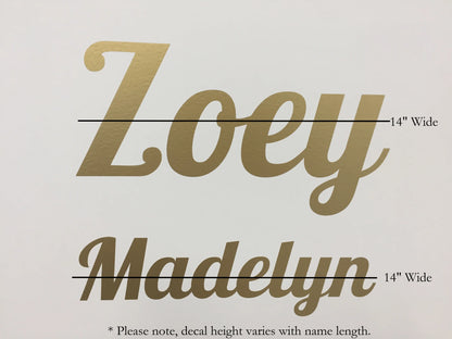 Custom Name Decal (Self Adhesive, Removable)
