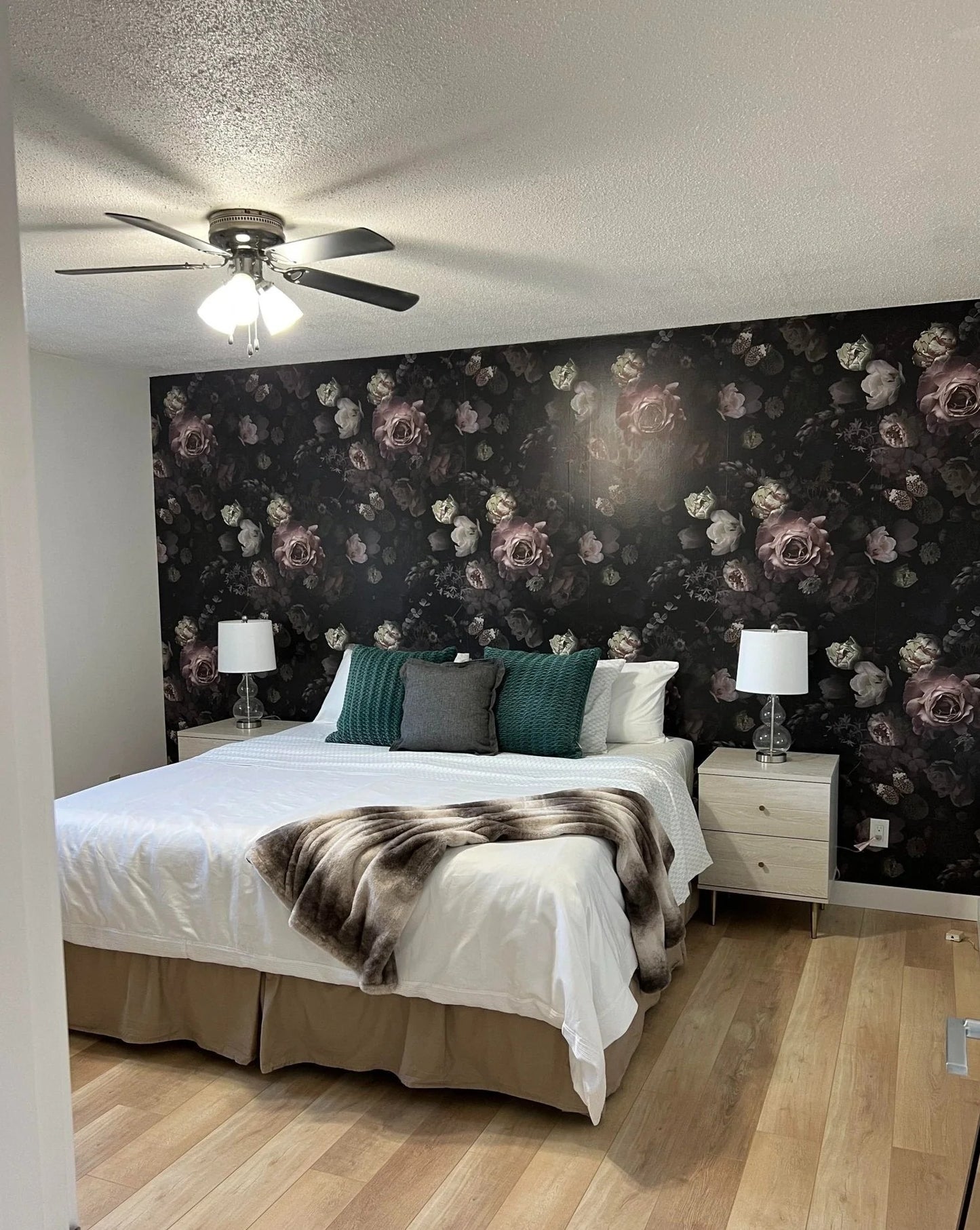 Dark Floral Butterfly Peel and Stick Wallpaper
