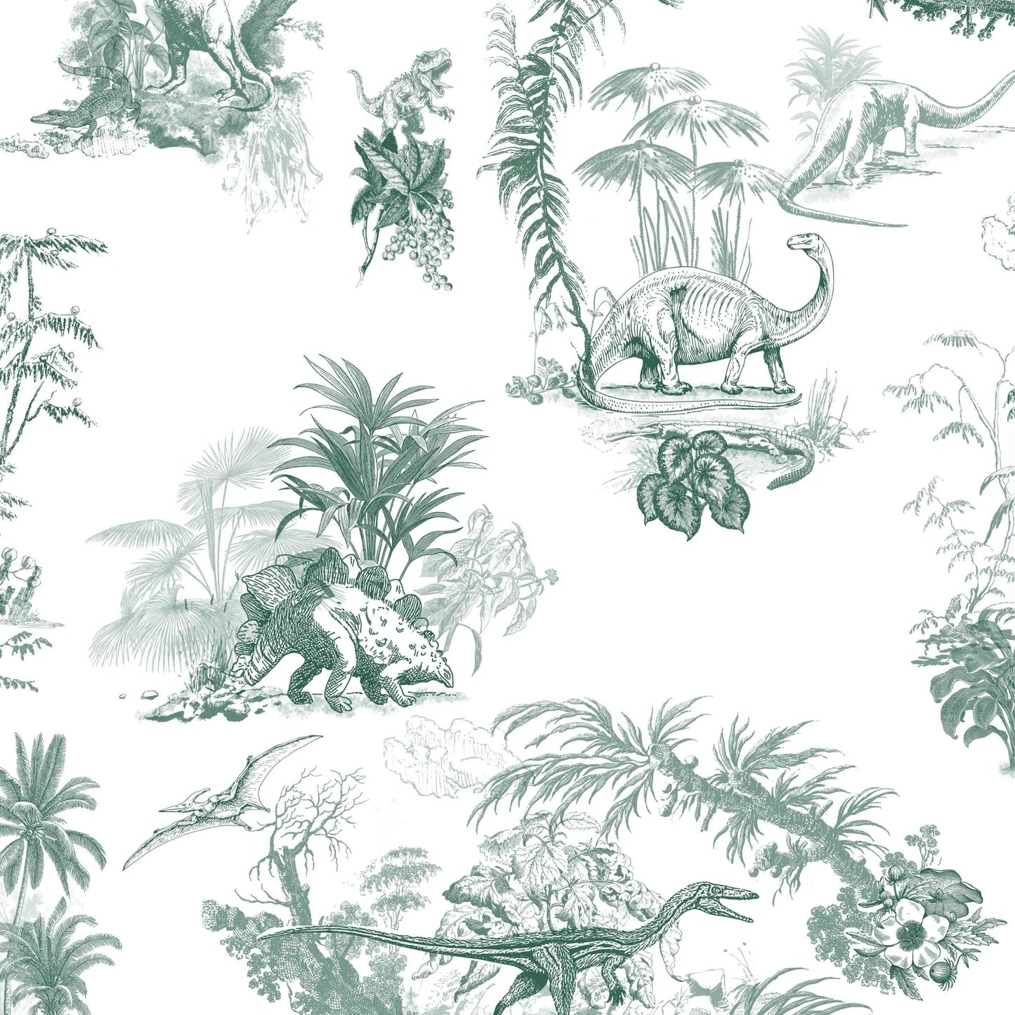 Dinosaur Toile Wallpaper