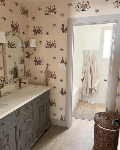 Ducks In a Row Peel and Stick Removable Wallpaper