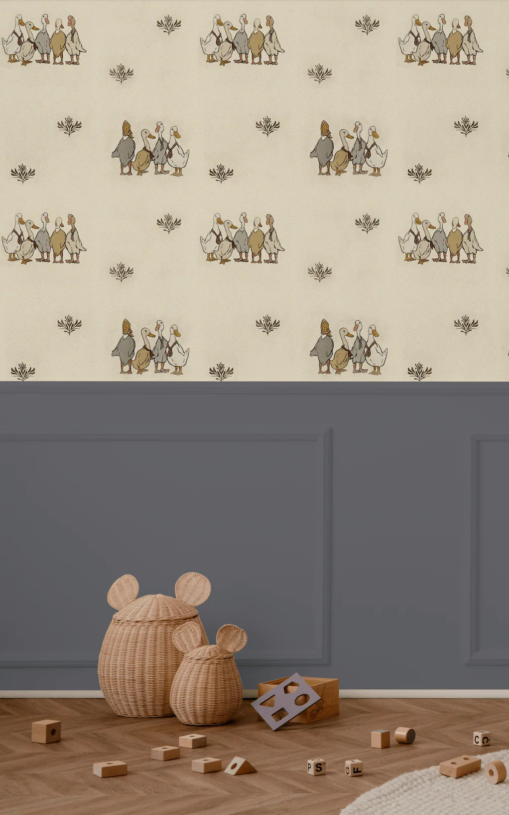 Ducks In a Row Peel and Stick Removable Wallpaper