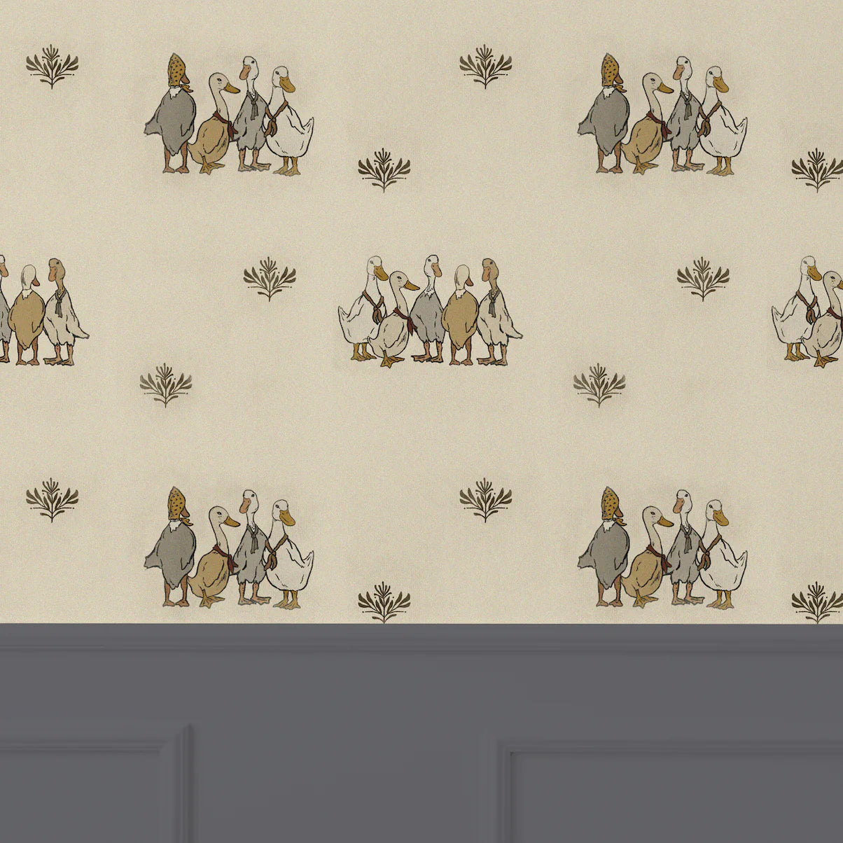 Ducks In a Row Peel and Stick Removable Wallpaper