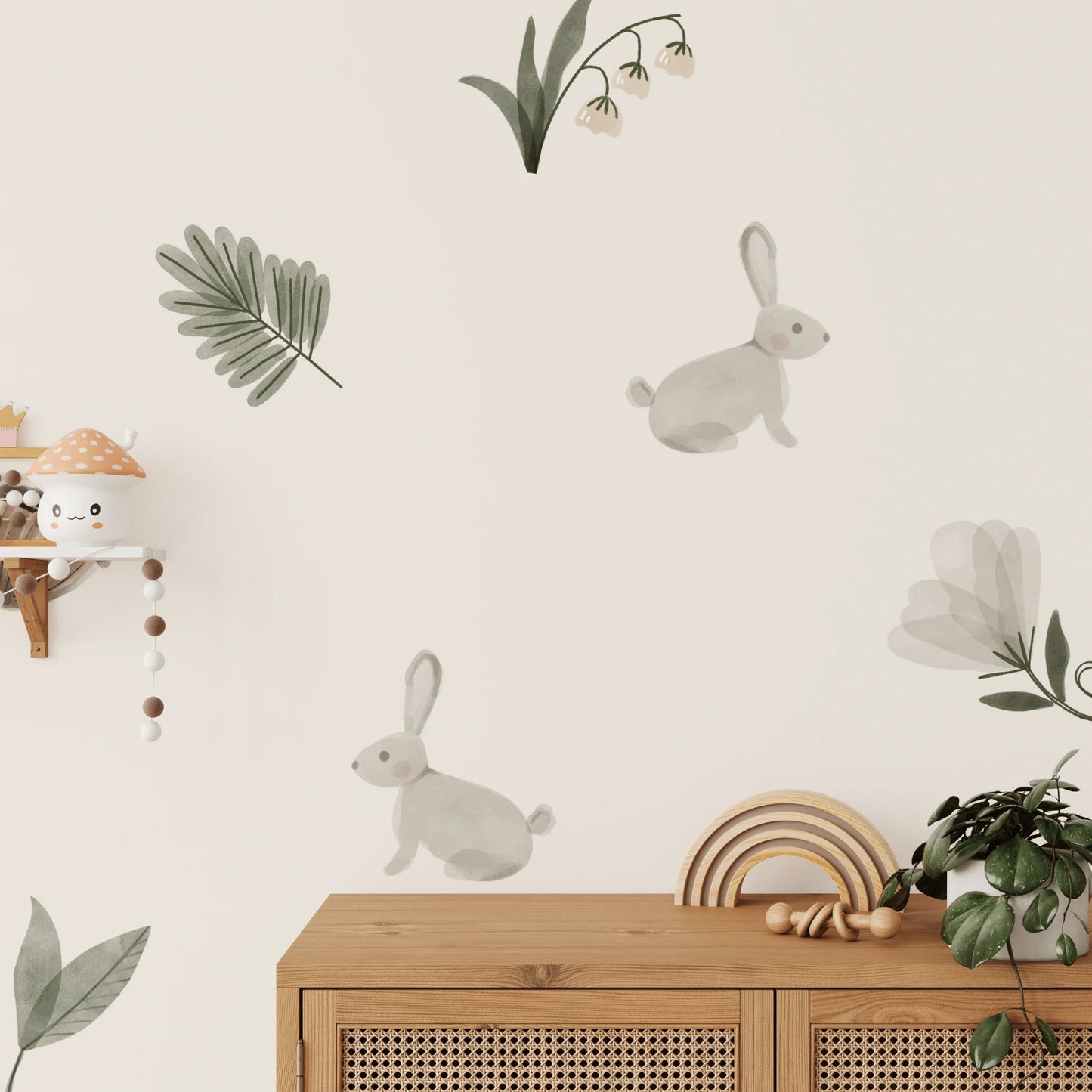 Enchanted Rabbit Wall Stickers (Peel and Stick Decals)