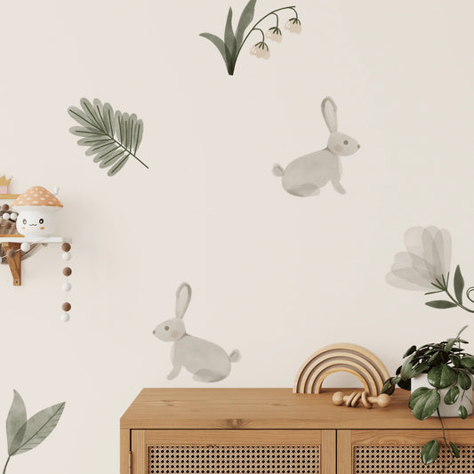 Enchanted Rabbit Wall Stickers (Peel and Stick Decals)