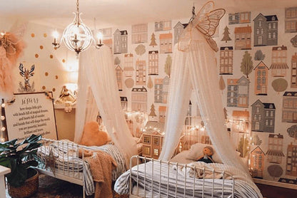 European Houses Peel and Stick Wallpaper