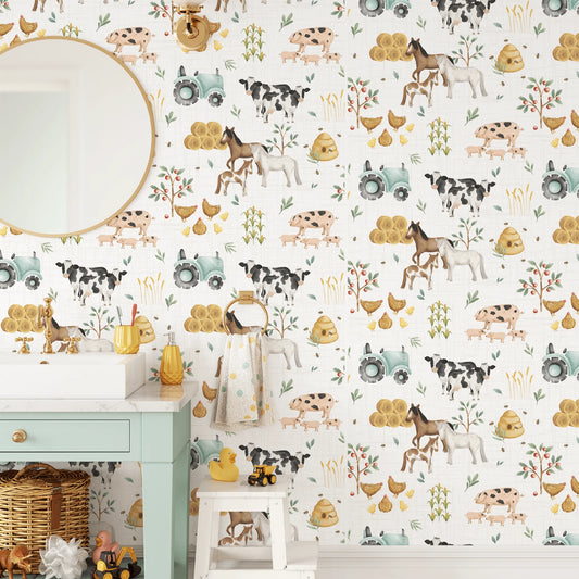 Farm Animals Removable Peel and Stick Wallpaper