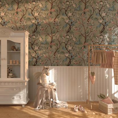 Fine Chinoiserie Peel and Stick Wallpaper