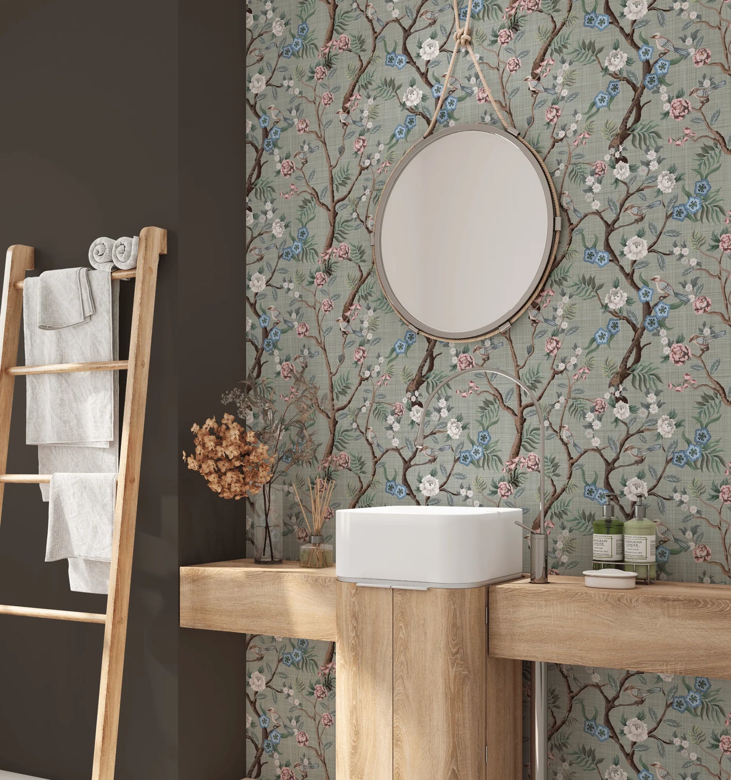 Fine Chinoiserie Peel and Stick Wallpaper