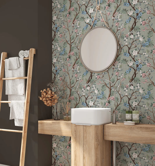 Fine Chinoiserie Peel and Stick Wallpaper