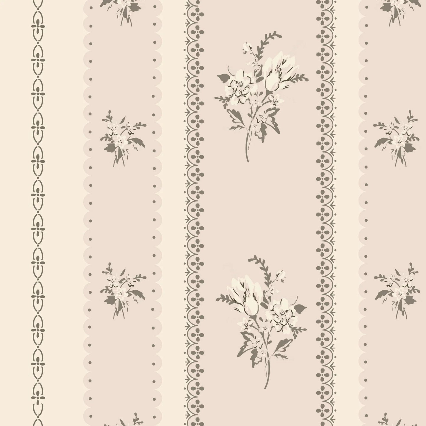 Floral Vertical Stripe Wallpaper (Easy Hang Wallpaper)