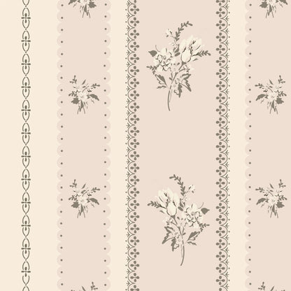 Floral Vertical Stripe Wallpaper (Easy Hang Wallpaper)