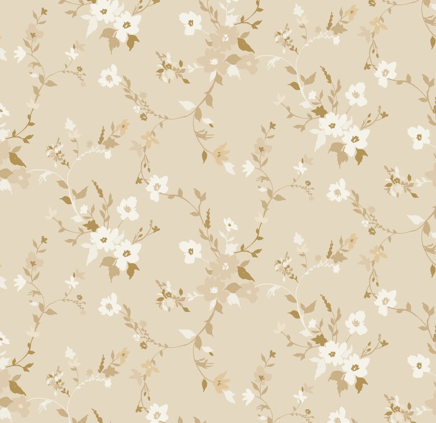 Golden Florals Peel and Stick Wallpaper (Self-Adhesive)