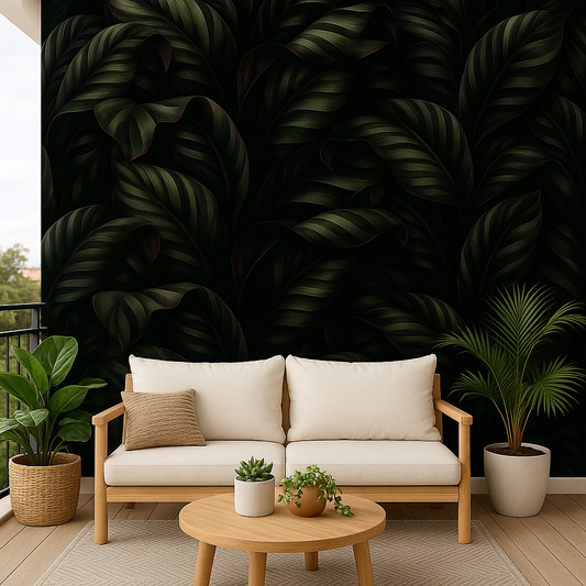 Deep Jungle: Dark Green Tropical Wallpaper