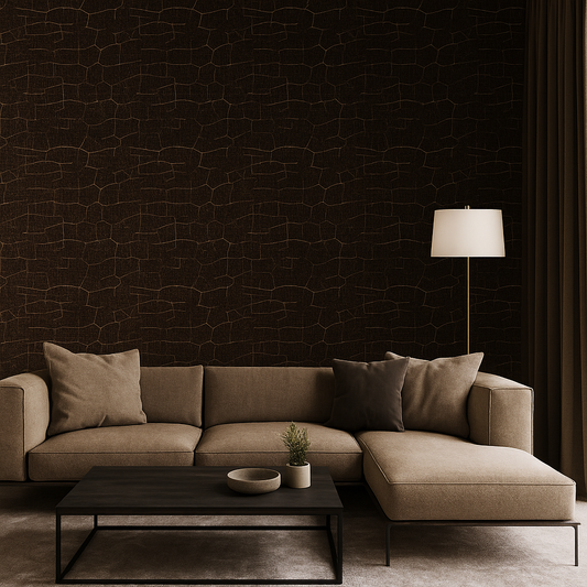 Urban Texture: Crackled Effect Black Wallpaper
