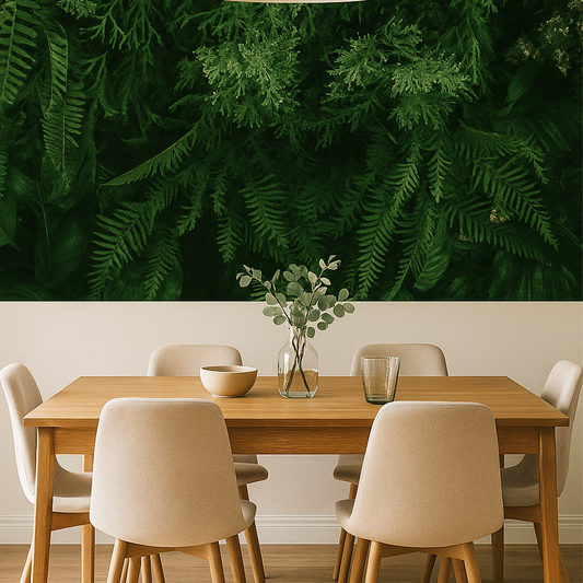 Dining Green – Natural Fern Foliage Wallpaper