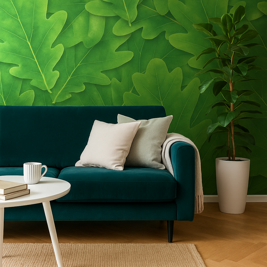 Vivid Green – Botanical Wallpaper with Oversized Leaves