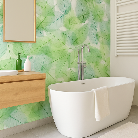 Botanical Breeze – Watercolor Green Leaves Wallpaper