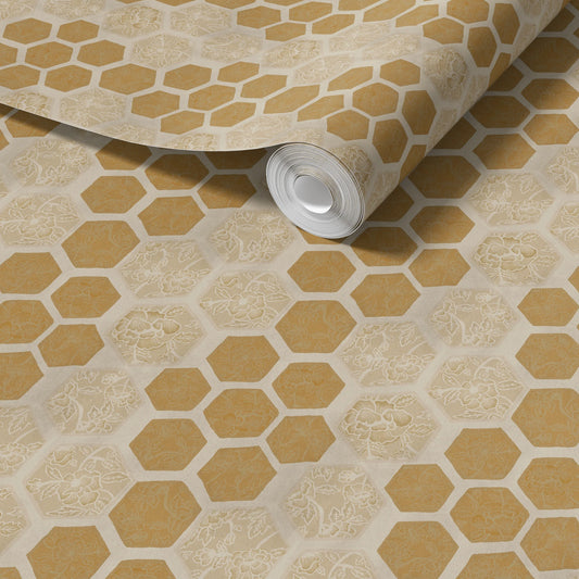 Honeycomb Flower Peel and Stick Wallpaper (Removable)
