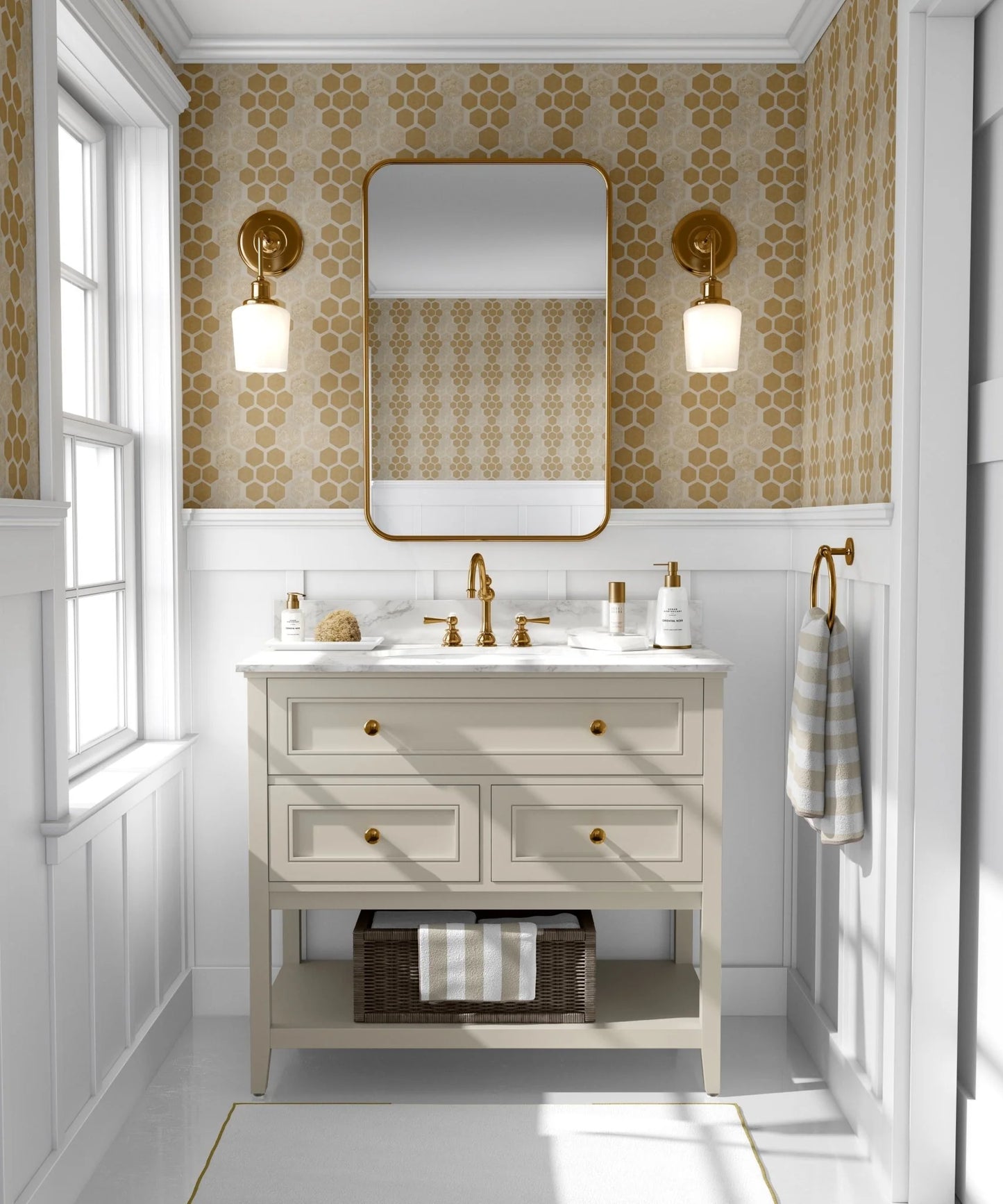 Honeycomb Flower Peel and Stick Wallpaper (Removable)