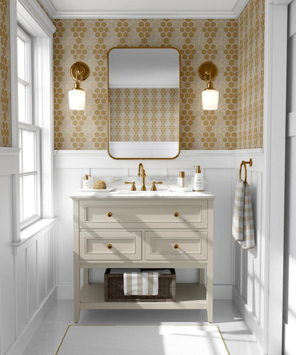 Honeycomb Flower Peel and Stick Wallpaper (Removable)