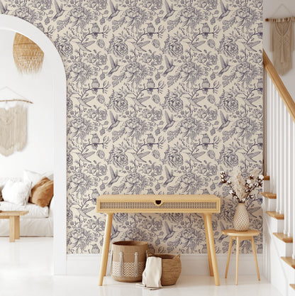Hummingbird Peel and Stick Wallpaper (Self-Adhesive)