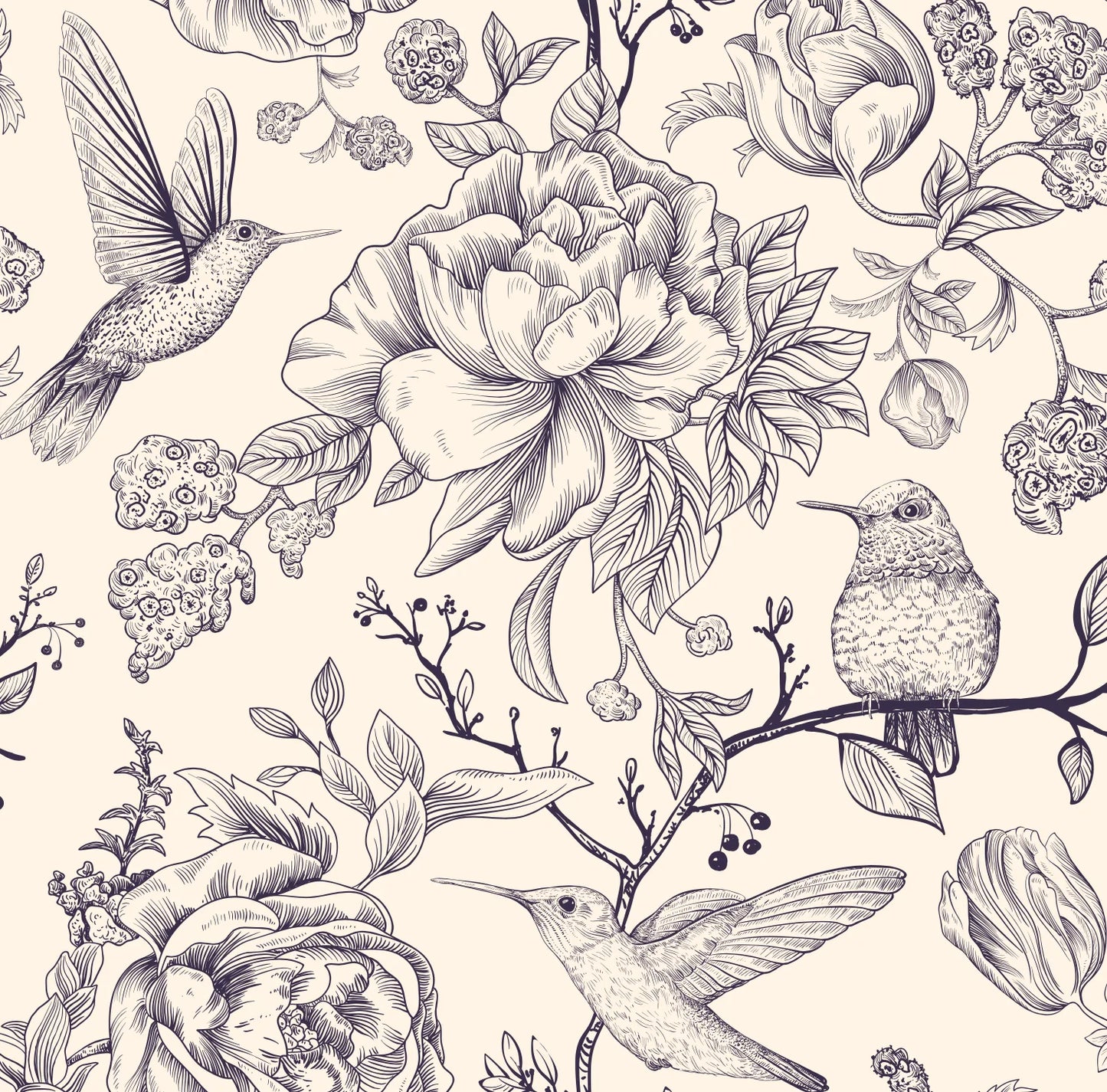 Hummingbird Peel and Stick Wallpaper (Self-Adhesive)