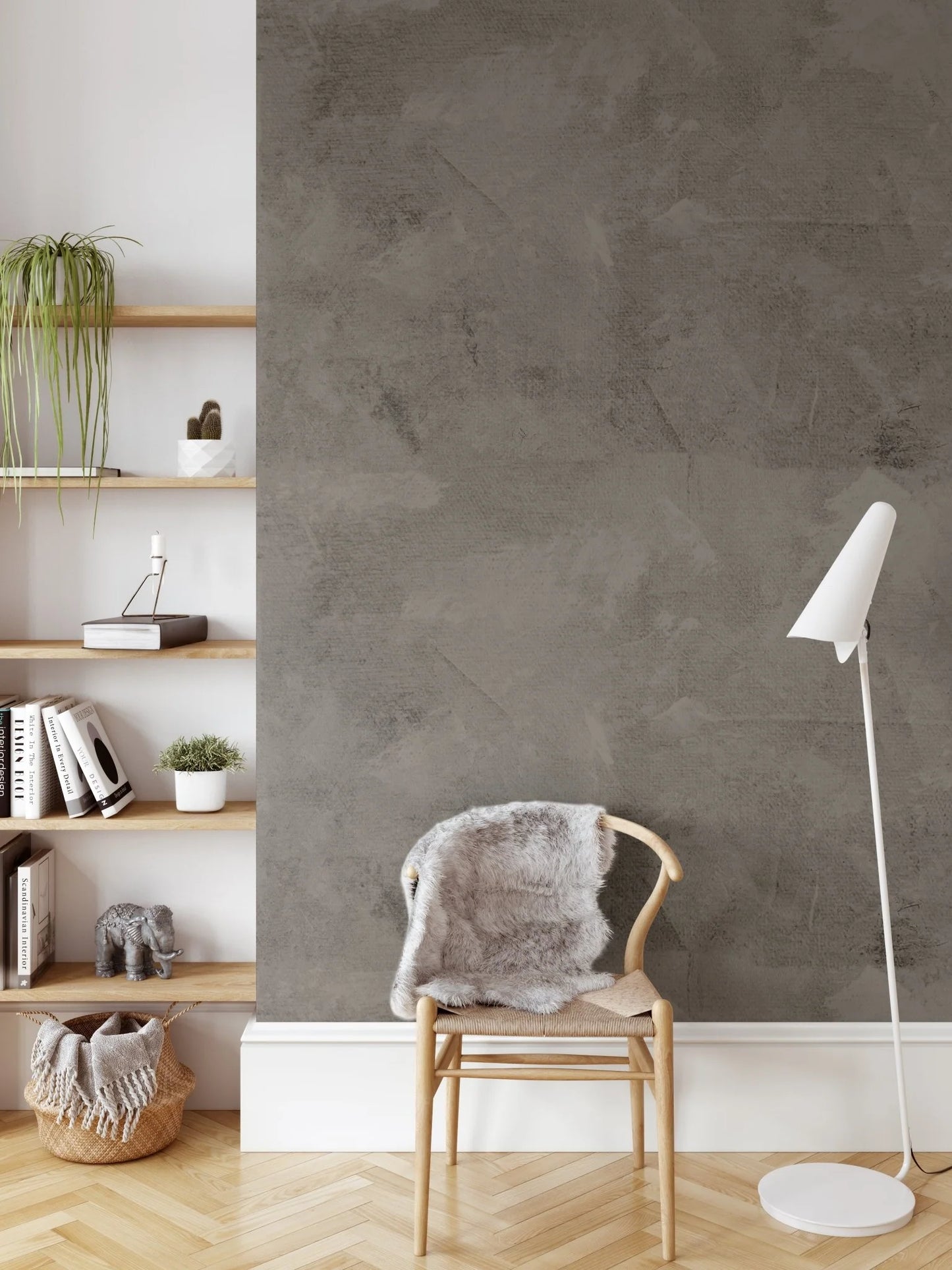 Charcoal Limewash Peel and Stick Wallpaper