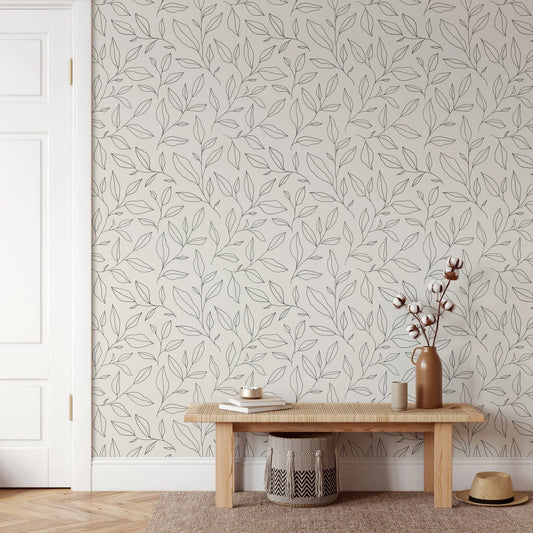 Minimal Floral Peel and Stick Wallpaper