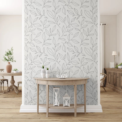 Minimal Floral Peel and Stick Wallpaper