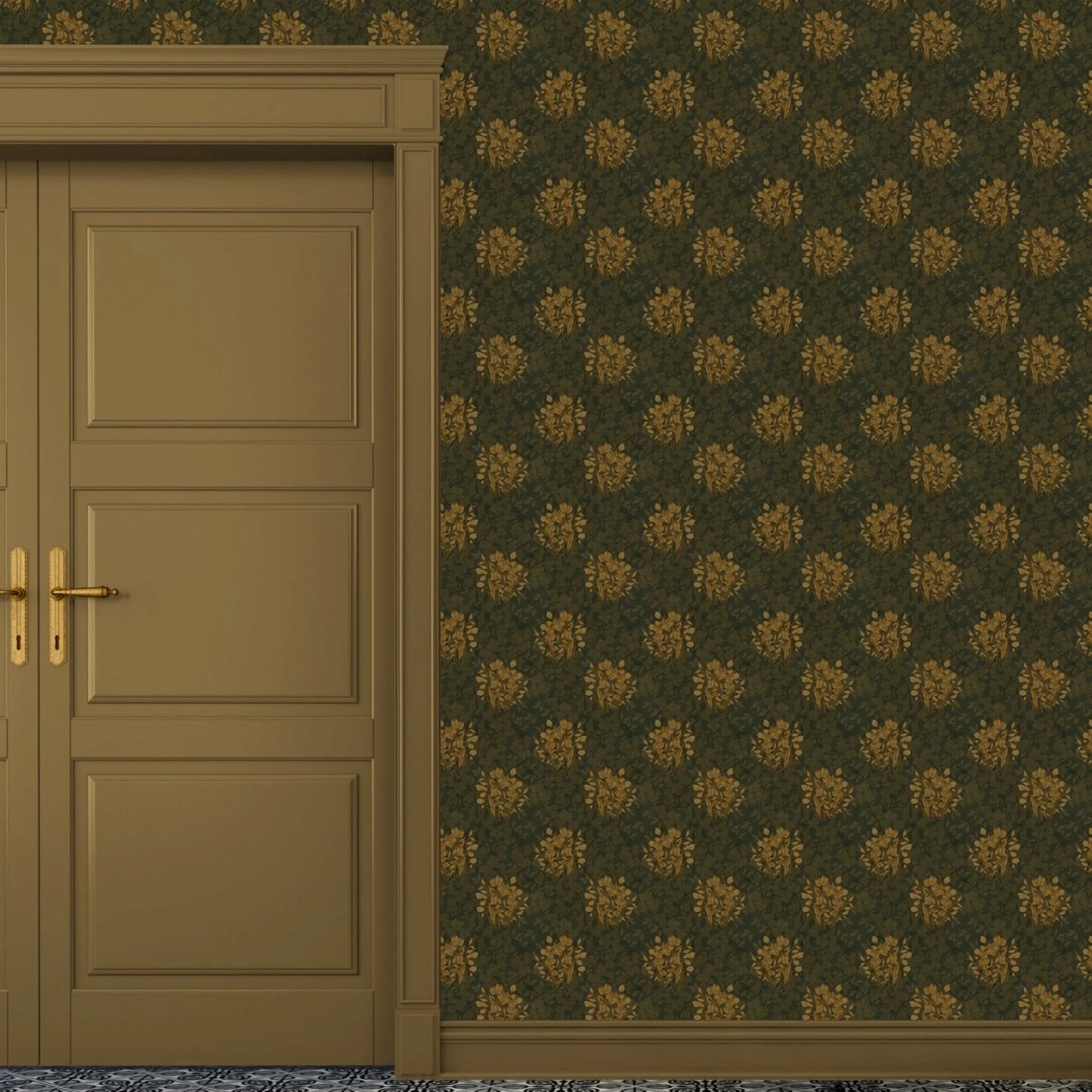 Mustard Leaf Peel and Stick Wallpaper, Removable and Self-Adhesive