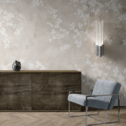 Natural Beige Fresco Wall Mural (Peel & Stick)