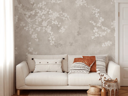 Natural Beige Fresco Wall Mural (Peel & Stick)