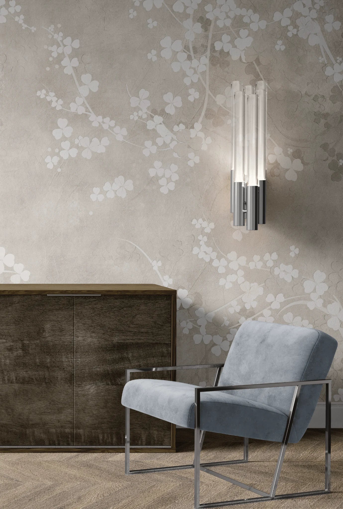Natural Beige Fresco Wall Mural (Peel & Stick)