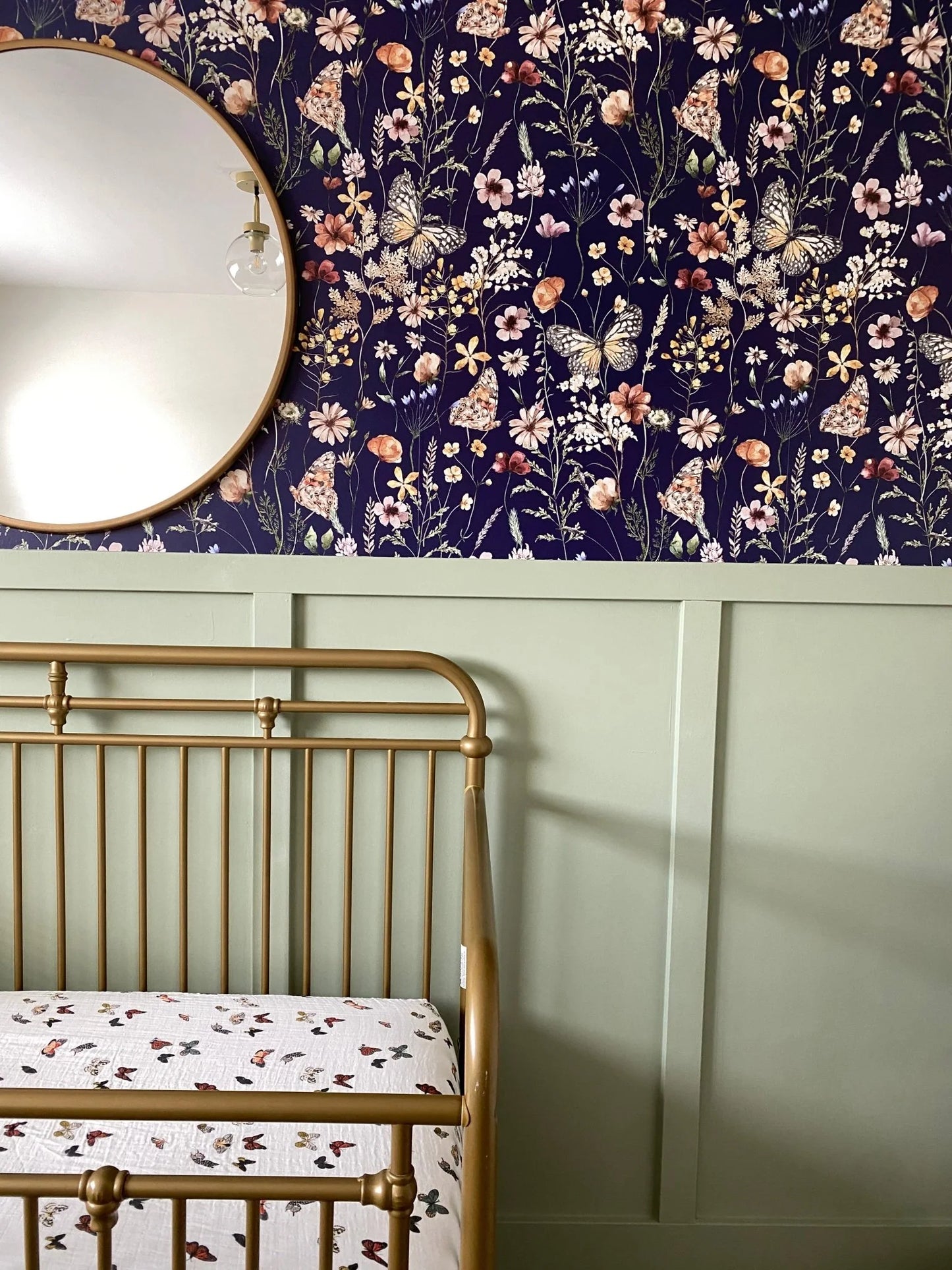 Navy Blue Butterfly Peel and Stick Wallpaper