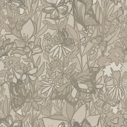 Neutral Butterfly Peel and Stick Wallpaper (Self-Adhesive)