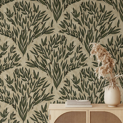 Olive Branch Wallpaper, Peel & Stick and Removable