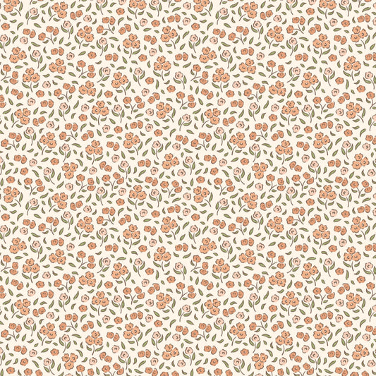 Orange and Green Flower Peel and Stick Wallpaper