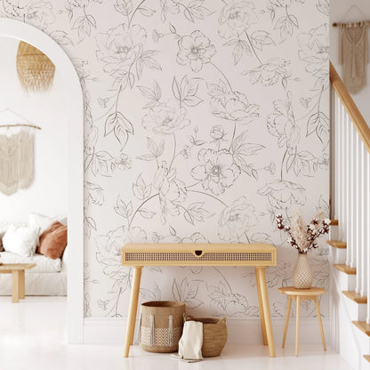 Peony Floral Peel and Stick Wallpaper