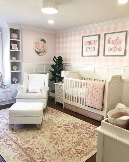 Pink Gingham Peel and Stick Wallpaper