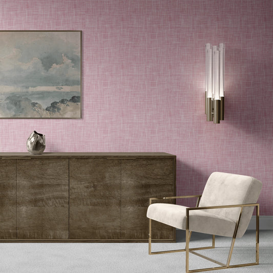 Pink Grasscloth Peel and Stick Wallpaper (Faux)