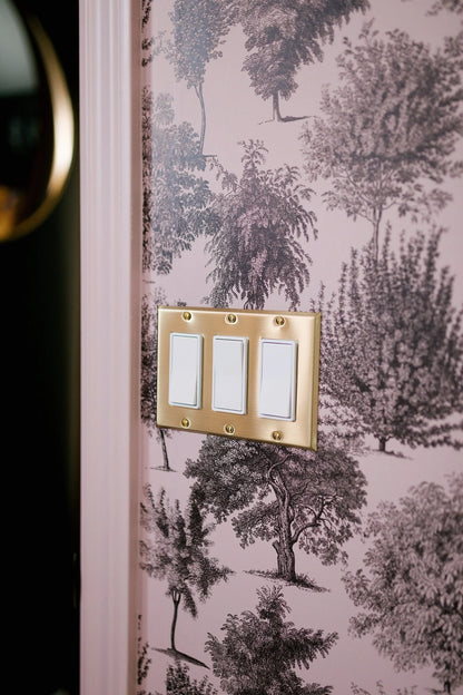 Powder Pink Forest Trees Toile Peel and Stick Wallpaper