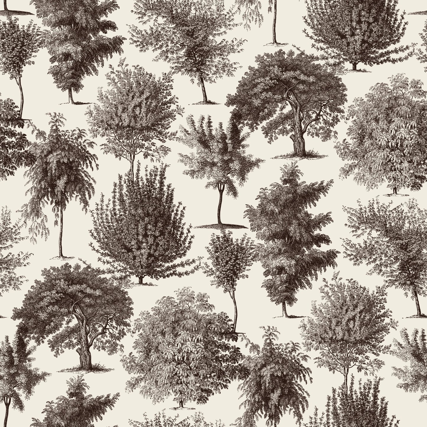 Powder Pink Forest Trees Toile Peel and Stick Wallpaper