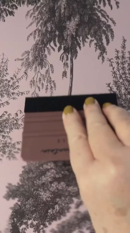 Powder Pink Forest Trees Toile Peel and Stick Wallpaper