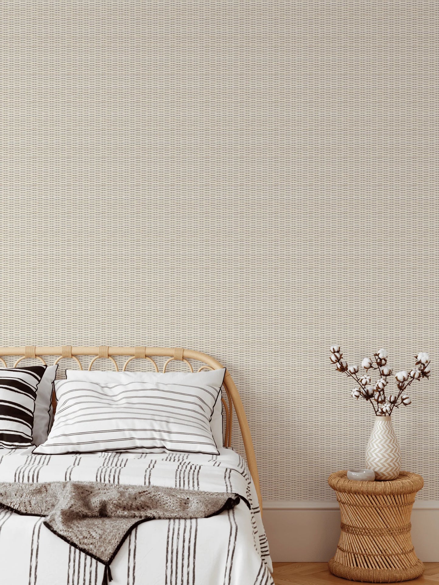 Rattan Weave Style Peel and Stick Wallpaper