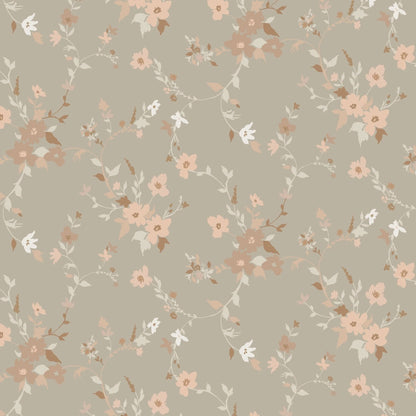 Rustic Floral Peel and Stick Wallpaper (Self-Adhesive)