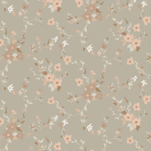 Rustic Floral Peel and Stick Wallpaper (Self-Adhesive)