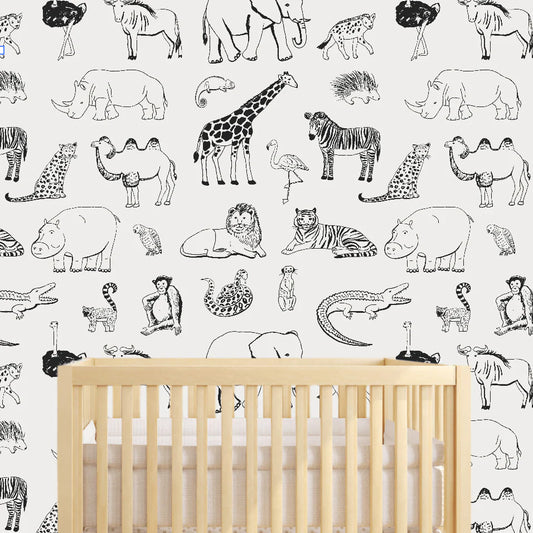 Safari Animal Peel and Stick Wallpaper
