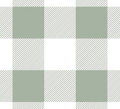 Sage Gingham Peel and Stick Wallpaper