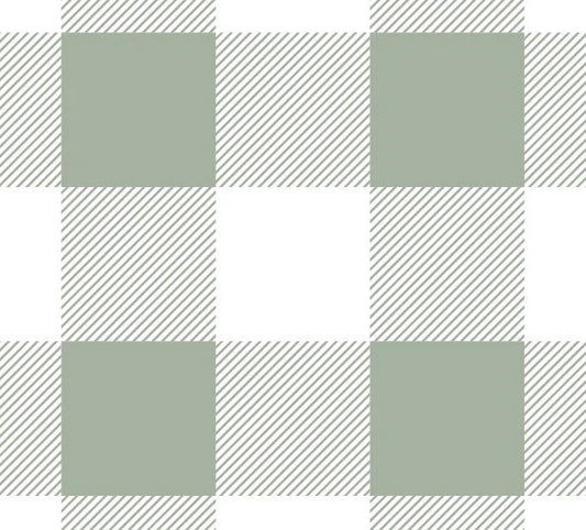 Sage Gingham Peel and Stick Wallpaper